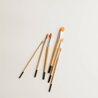 Filbert Watercolor Brush Set - 6 Piece