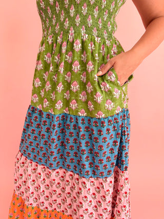 Bohemian Tiered Patchwork Dress