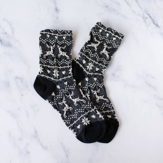 Shimmer Reindeer Crew Socks