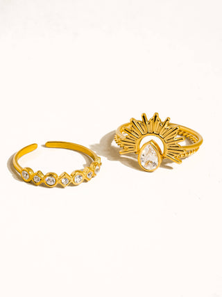 Sun Rays Layered Ring