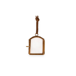 Mini Glass & Brass Window Pane Hanging Frame 1.5" x 2"