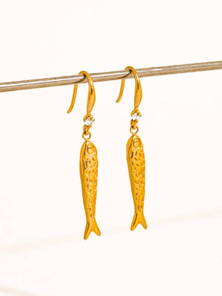 Fish Charm Drop Earrings