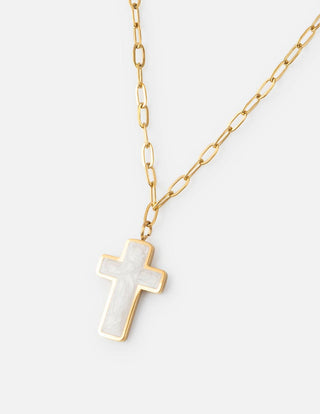White Cross Necklace