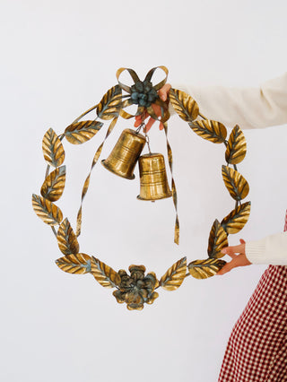 Antiqued Metal Floral Bell Wreath *online exclusive*