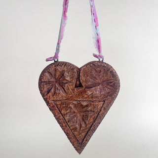 Homespun Wooden Hanging Heart