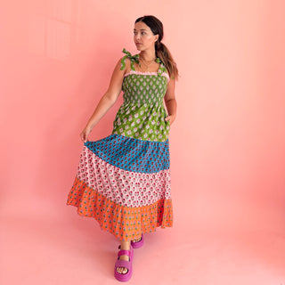 Bohemian Tiered Patchwork Dress