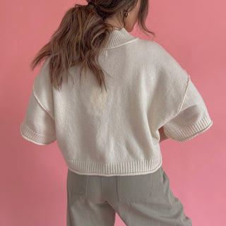 Maddie Short Sleeve Sweater - Ivory