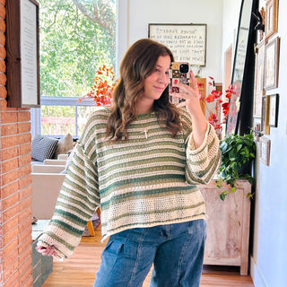 Sage Crochet Knit Sweater