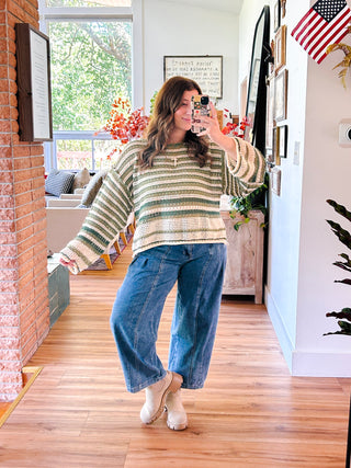 Sage Crochet Knit Sweater