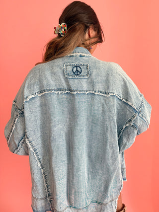 Peace of Mind Denim Button Down