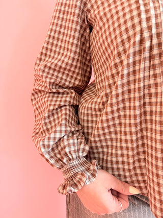Elodie Gingham Ruffled Top