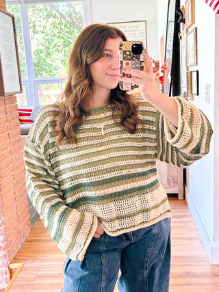Sage Crochet Knit Sweater