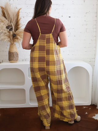 Plaid Patch Overalls