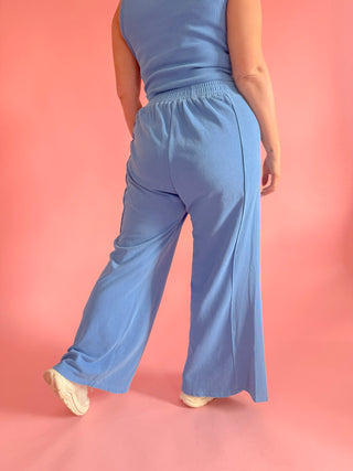 Coastal Drift Lounge Pants + Tank - Blue