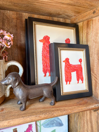 Red Poodle Framed Wall Art