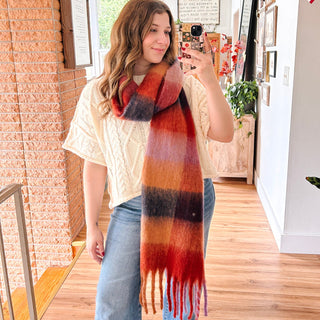 Oversized Scarf - Red