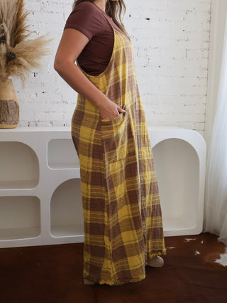Plaid Patch Overalls