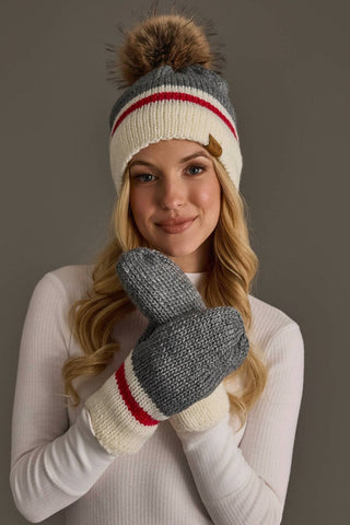 Red Stripe Knit Mittens