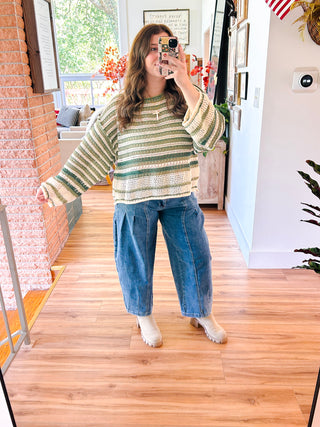 Sage Crochet Knit Sweater