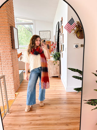 Oversized Scarf - Red