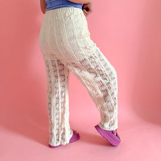 Cream Lace Pants