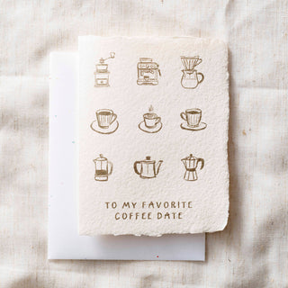 Coffee Date Love Friendship Card + Envelope