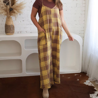Plaid Patch Overalls