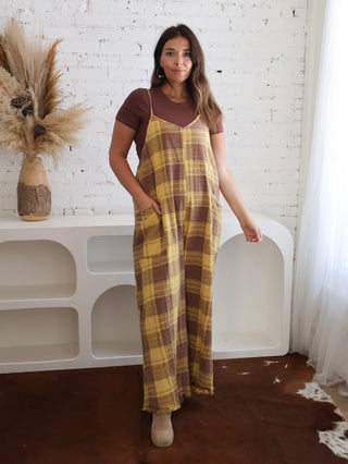 Plaid Patch Overalls