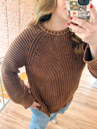 Dark Chocolate Brown Knit Sweater
