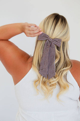 Highland Gingham Bow Barrette