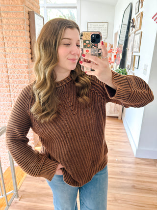 Dark Chocolate Brown Knit Sweater