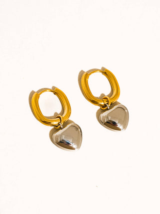 Liora Two Tone Heart Earring