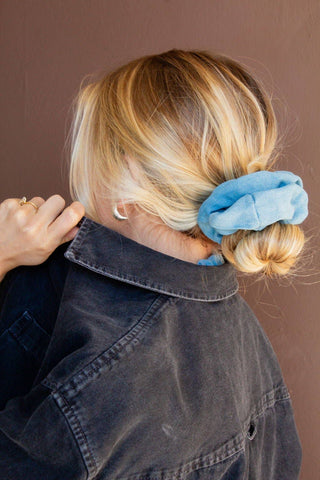 Baby Blue Jean Oversized Scrunchie