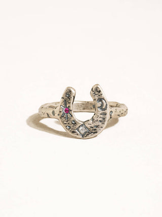 Sparrow Silver Celestial Horseshoe Ring