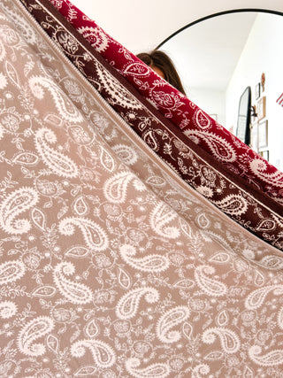 Light Mocha Paisley Triangle Scarf