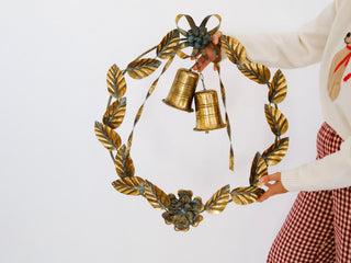 Antiqued Metal Floral Bell Wreath *online exclusive*