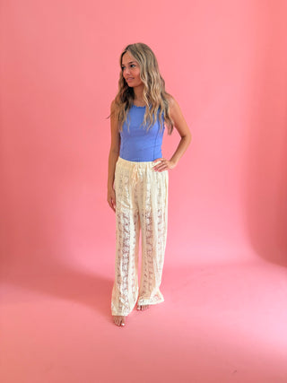 Cream Lace Pants