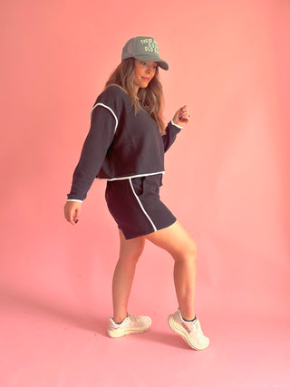 Black Long Sleeve and Short Set