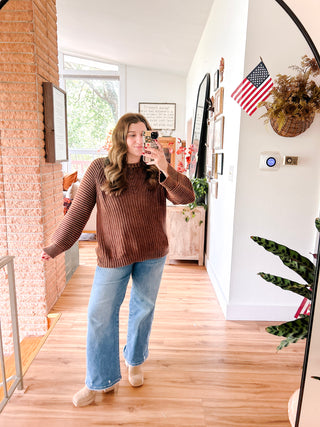 Dark Chocolate Brown Knit Sweater