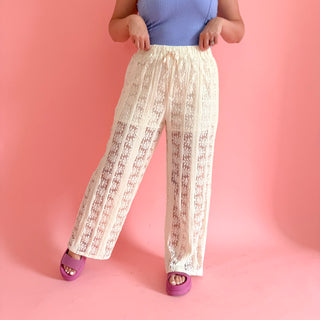 Cream Lace Pants