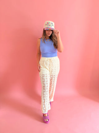 Cream Lace Pants