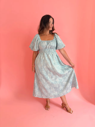 Floral Baby Blue Dress