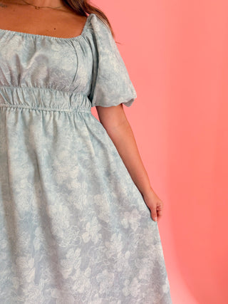 Floral Baby Blue Dress