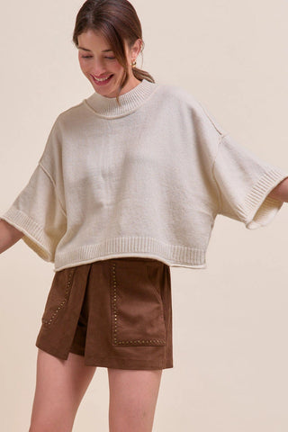 Maddie Short Sleeve Sweater - Ivory