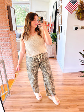 Leopard Print Cargo Pants