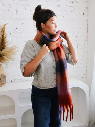 Oversized Scarf - Red