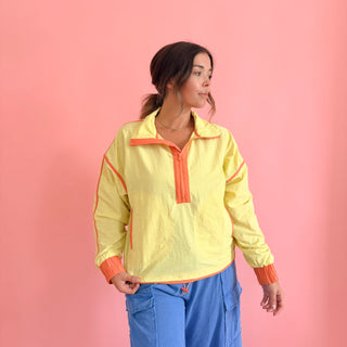 Sporty Contrast Pullover - Yellow/Orange