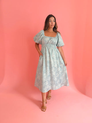 Floral Baby Blue Dress