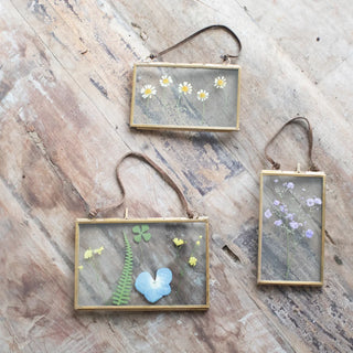 Glass & Brass Hanging Horizontal Frame 6" x 4"