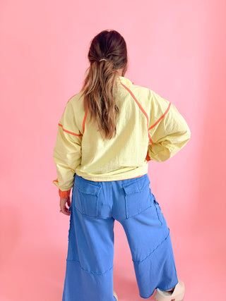 Sporty Contrast Pullover - Yellow/Orange